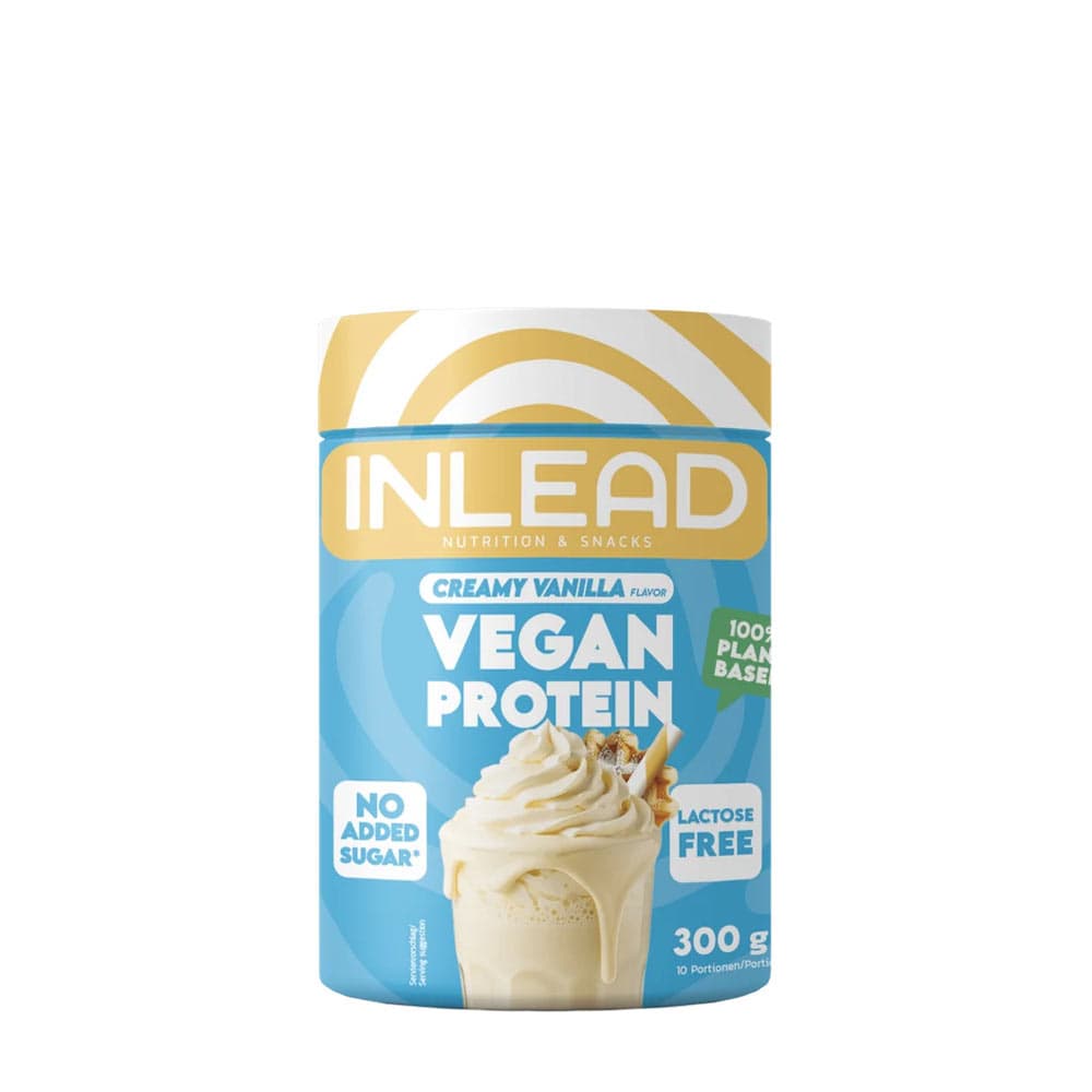 INLEAD Nutrition - Vegansk proteinpulver - Cremet vanilje, 300 g – emballage