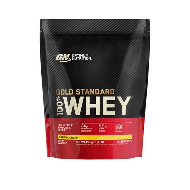 Optimum Nutrition - Whey Gold Standard - Banancreme, 450 g – Optimum Nutrition emballage