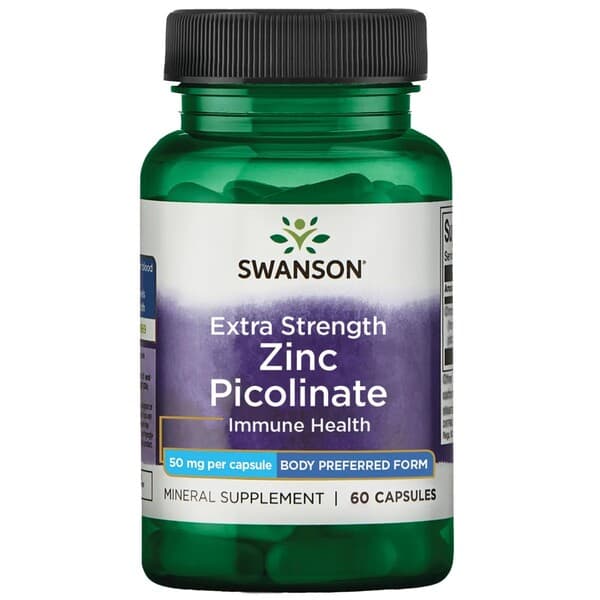 Swanson - Extra Strength Zinc Picolinate - 60 Caps – Swanson förpackning