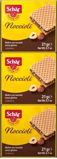 Schar Wafle nødder Noccioli 3x21 g 63 g – Schär emballage