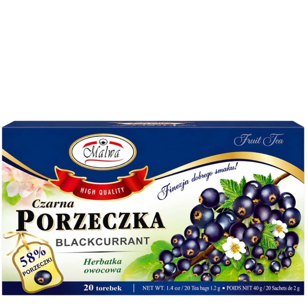 Shahira - Black Currant Tea 20 Sachets 2g – Shahira förpackning
