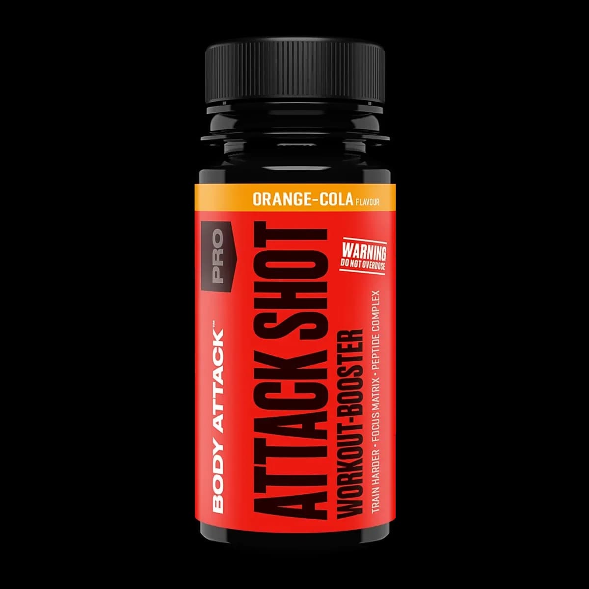 Body Attack - Attack Shot - 20 × 60 ml, apelsin och cola – Body Attack förpackning
