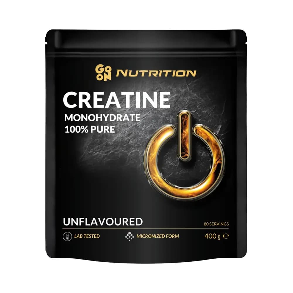 Go On Nutrition - Kreatin Monohydrat 100% Ren Uden Smag - 400g – Go On Nutrition emballage