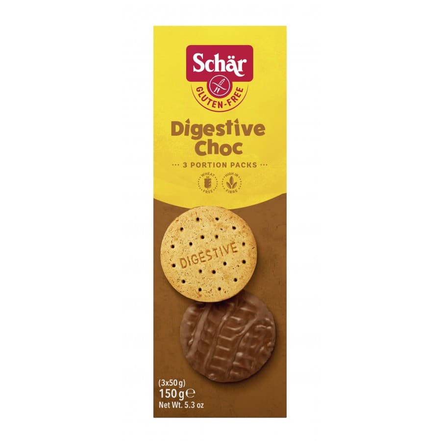Schär - Digestive Choc - 150g (3x50g) – Schär förpackning