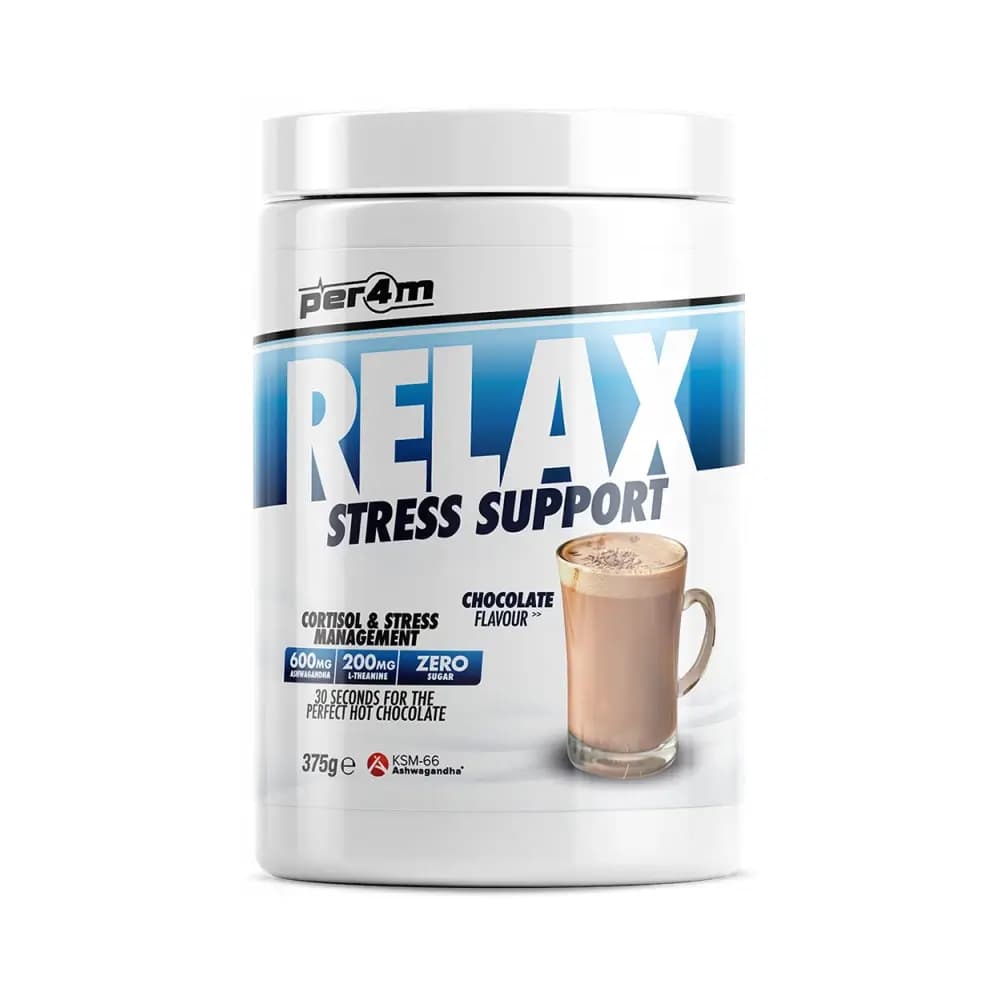 Per4m - Relax Stress Support - Hot Chocolate - 375g – Per4M förpackning