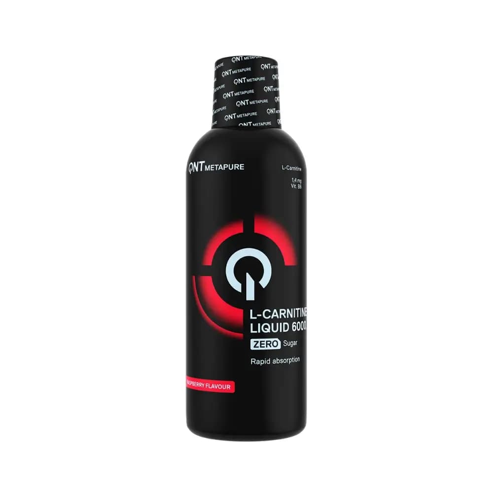 QNT - Metapure L-Carnitine Liquid 6000 - Raspberry - Liquid (bottle format, appears to be standard serving size) – QNT förpackning