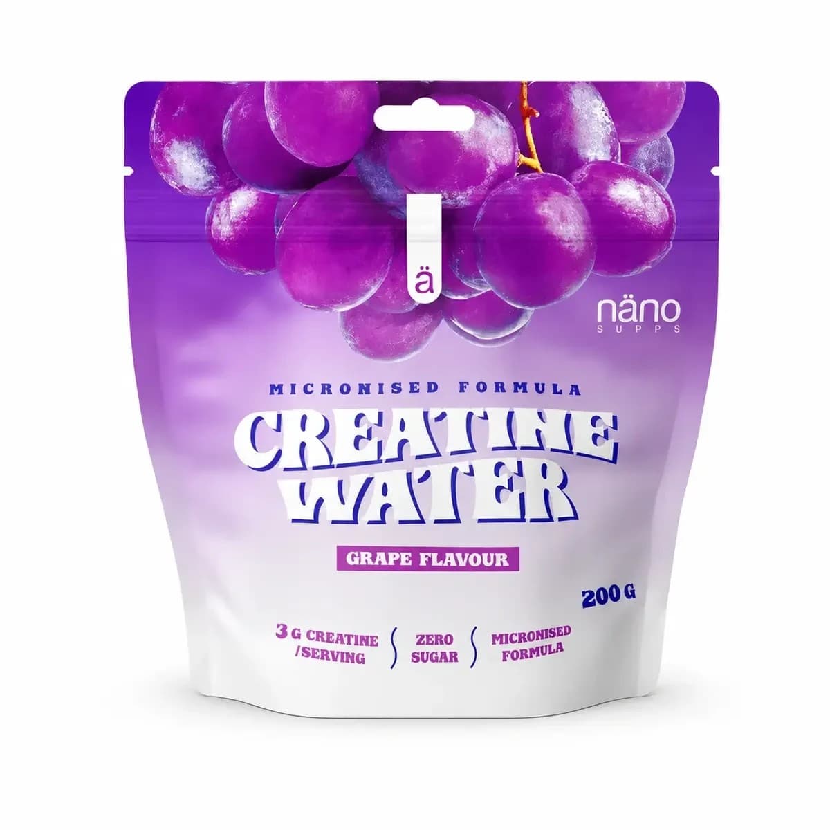 Nanosupps - Kreatinvand Vindrue, 200 g