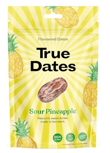 True Dates - Dadler med smag Syrlig ananas, 110 g