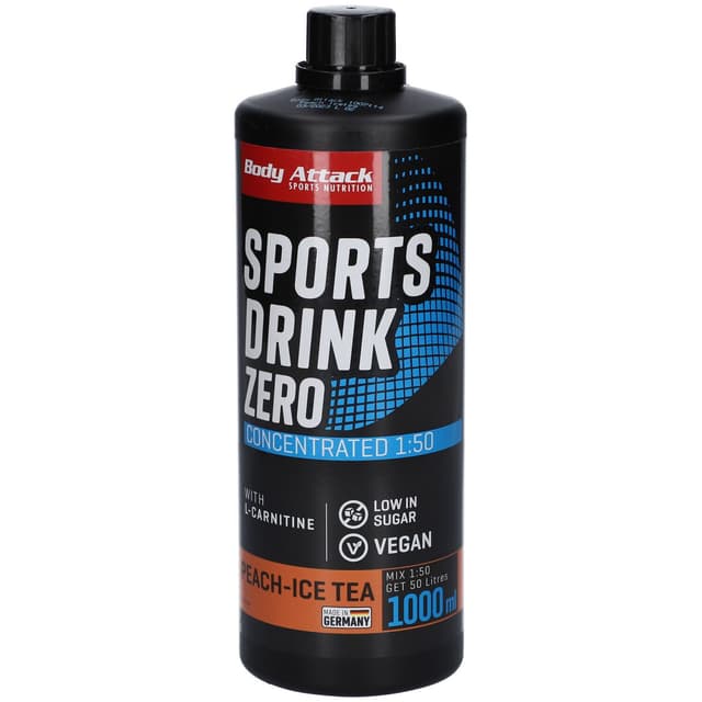Body Attack - Sports Drink Zero - 1000 ml, persika och iste – Body Attack