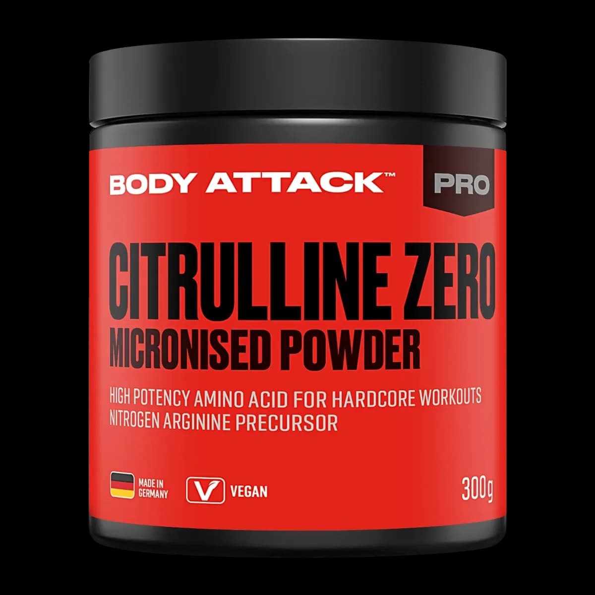 Body Attack - 100 % citrullin Zero - 300 g – Body Attack förpackning