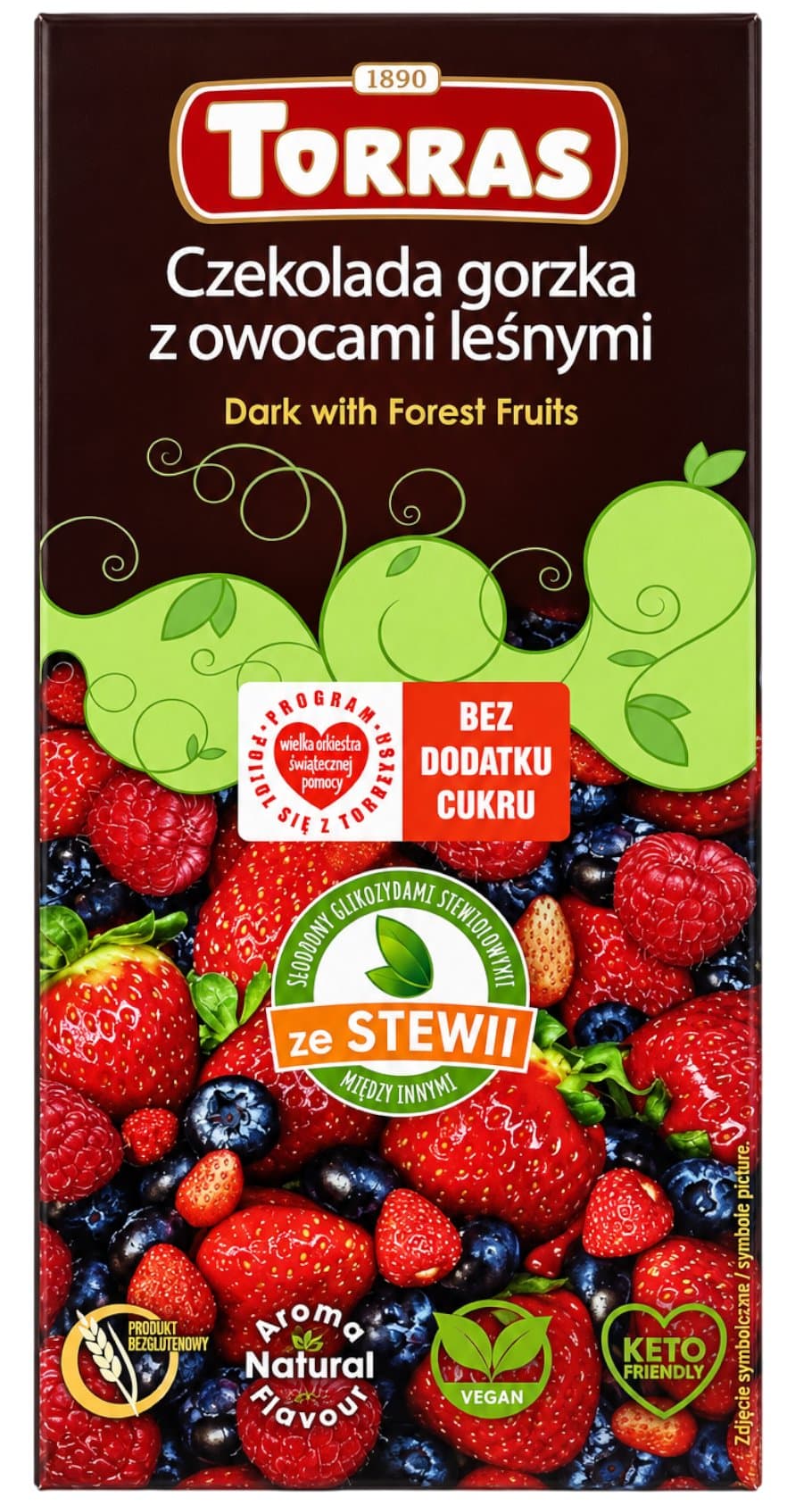 Torras - Dark Chocolate with Forest Fruits - 125g – Torras förpackning