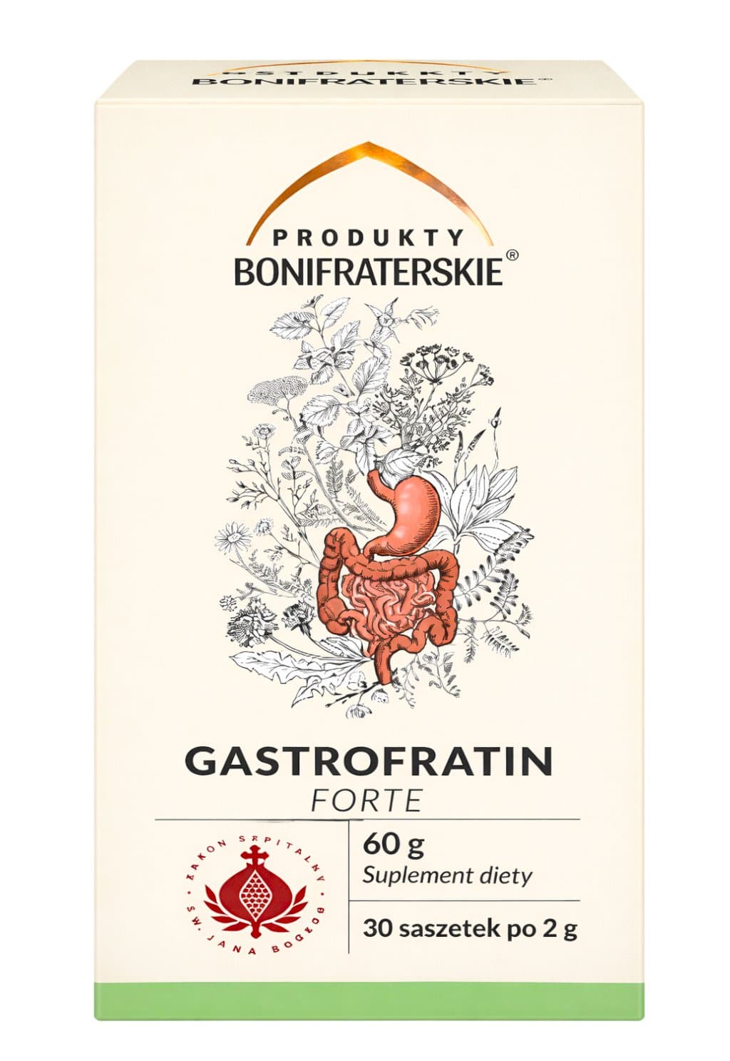 Produkty Bonifraterskie - Gastrofratin Forte - 60g – Produkty Bonifraterskie förpackning