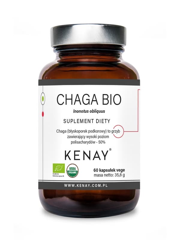 Kenay - Ekologisk chaga - 60 kapslar – förpackning
