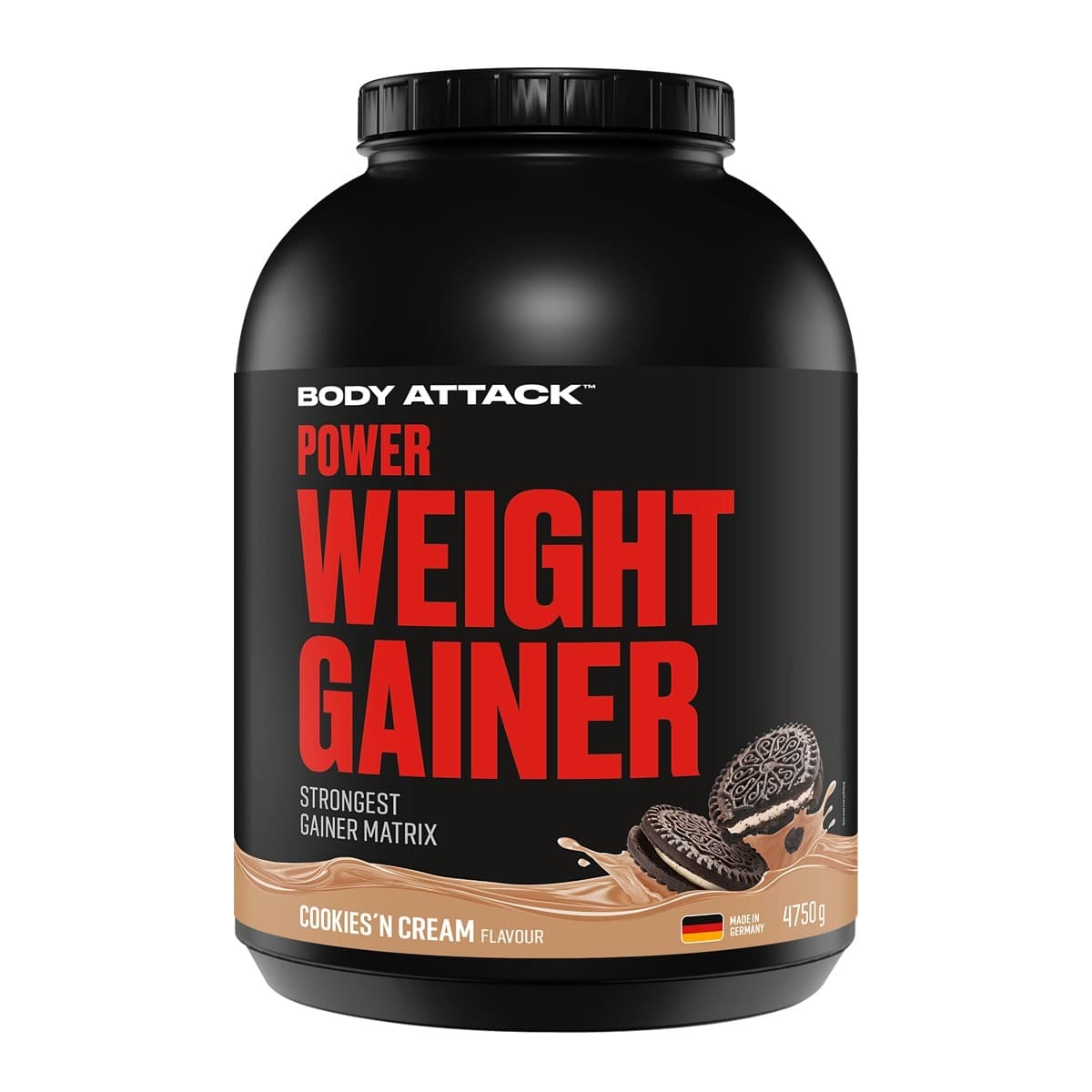 Body Attack - Power viktökningspulver - Kakor och grädde, 4,75 kg