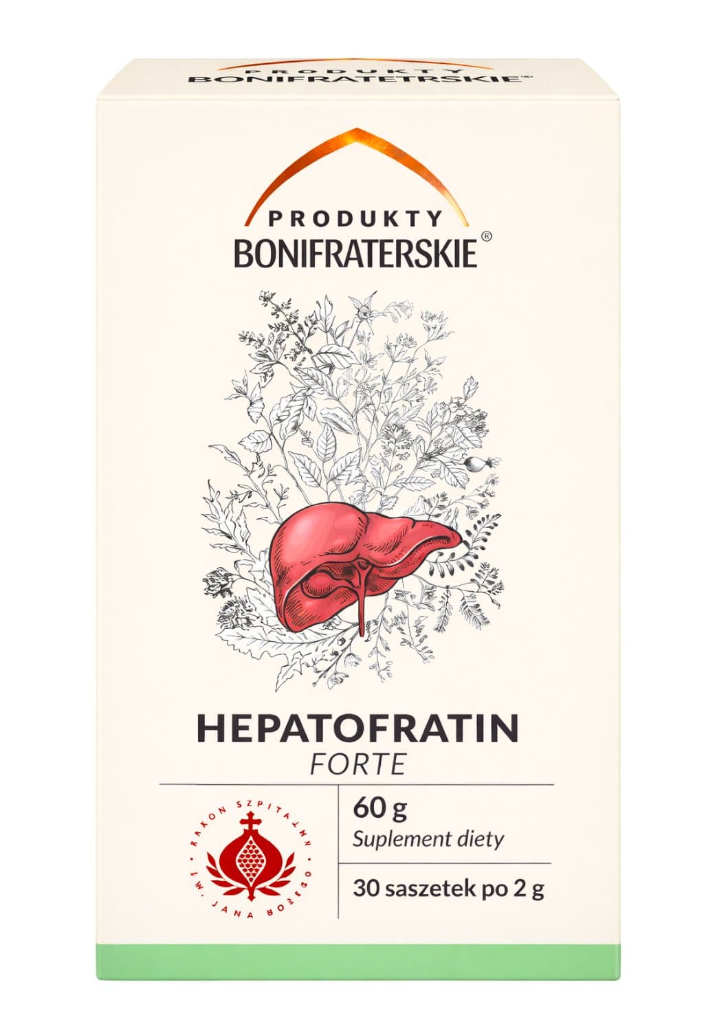 Produkty Bonifraterskie - Hepatofratin Forte - 60 g – Produkty Bonifraterskie förpackning
