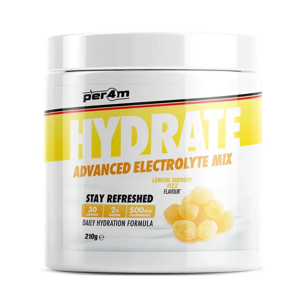 Per4m - Hydrate Advanced Electrolyte Mix - Lemon Sherbet Fizz - 210g – Per4M förpackning