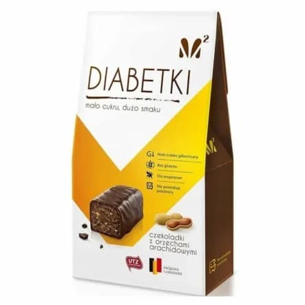 EkoWital - Diabetki Peanut Chocolates - 100g – EkoWital förpackning