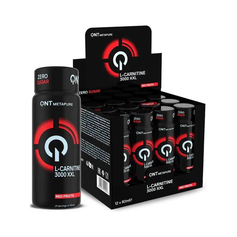 QNT - L-Carnitine Shot 3000 mg (12x80ml) - Red Fruits – QNT förpackning