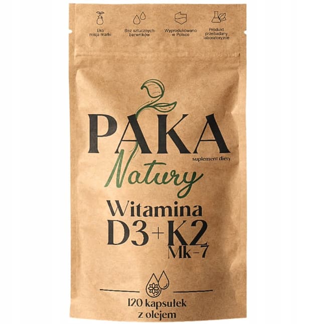 Paka Natury - Vitamin D3+K2 MK-7 - 120 Caps – Paka Natury