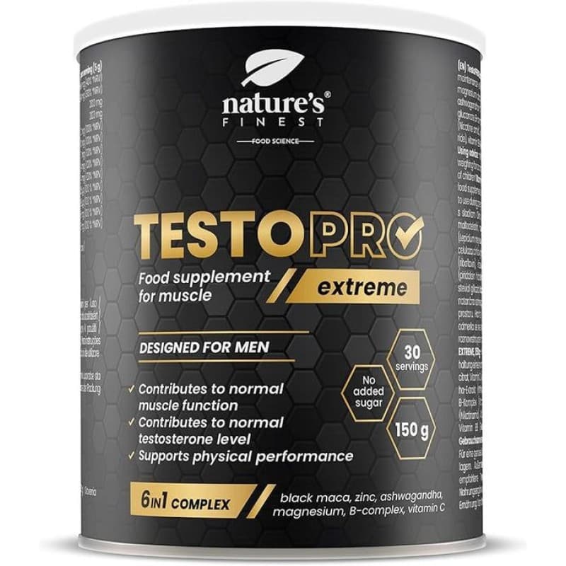 NUTRISSLIM D.O.O. - Nature's Finest TestoPRO Extreme 150 g – NUTRISSLIM D.O.O. förpackning