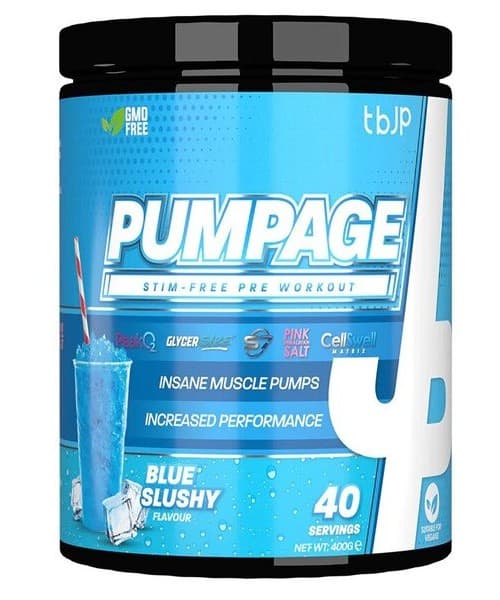 Trained by JP - Pumpage - Pre Workout Blue Slushy - 400g