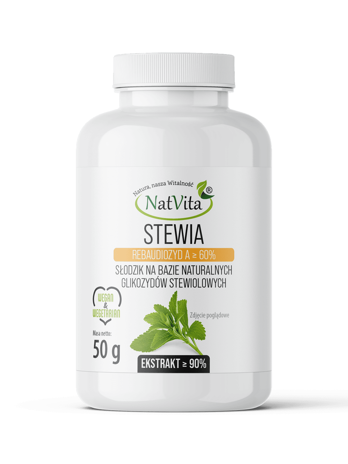 NatVita - Steviaextrakt - 95 %, 100 g – NatVita förpackning