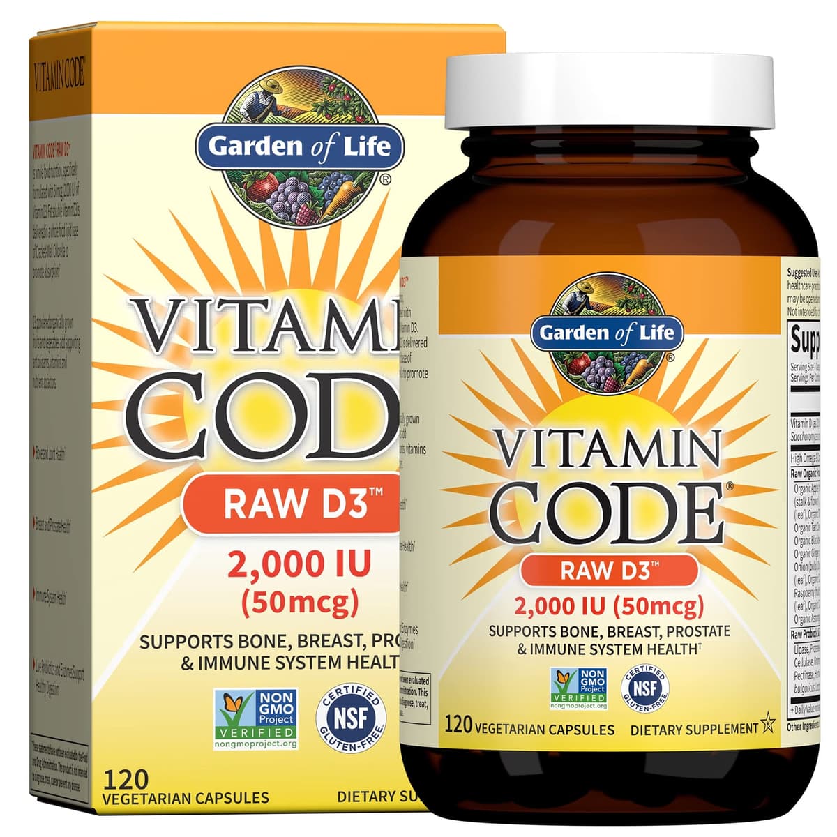 Garden of Life - Vitamin Code Raw D3 – förpackning