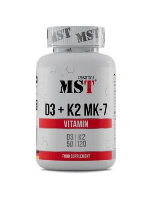 MST - Vitamin D3 + K2 MK-7 - 120 mjukkapslar – förpackning
