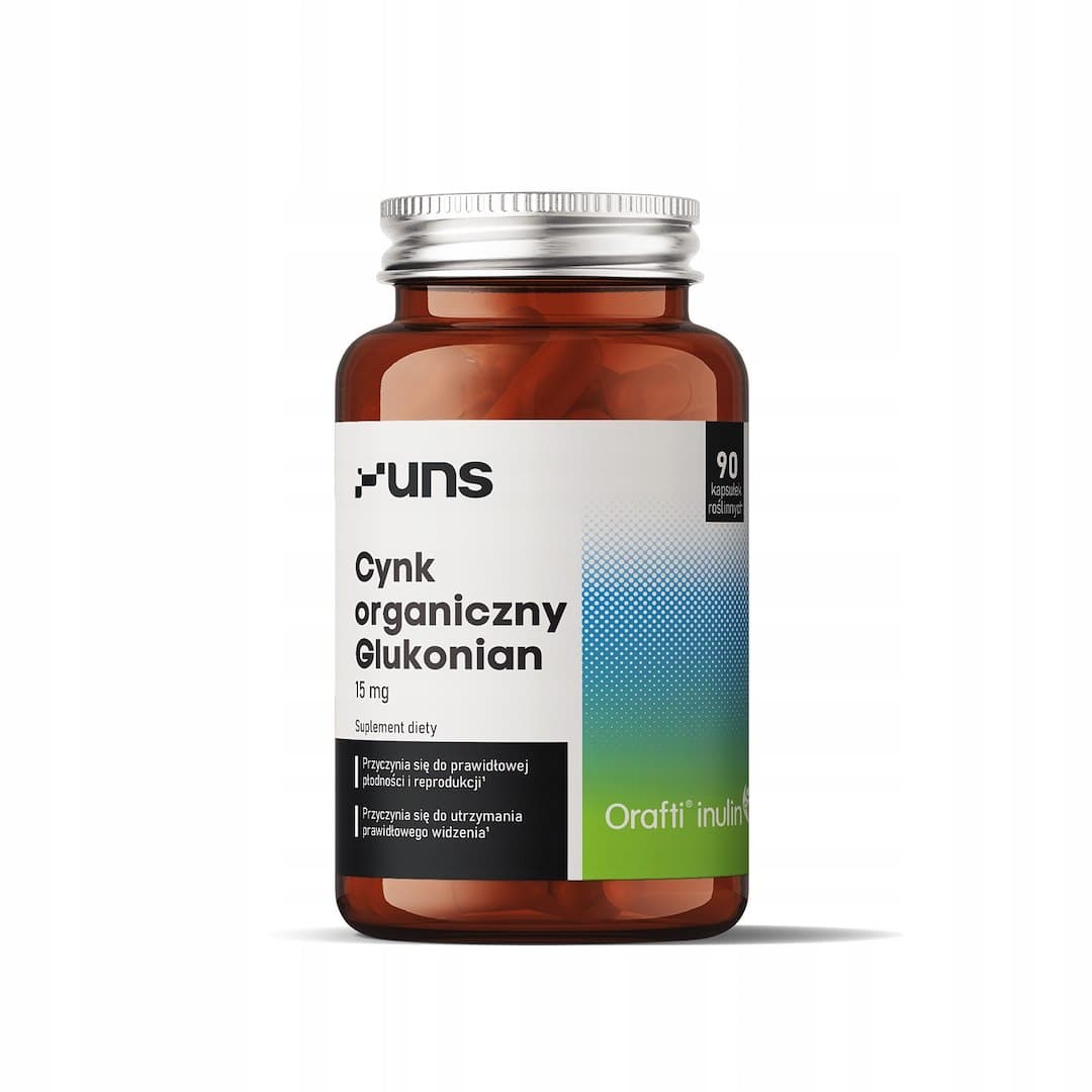 UNS - Organic Zinc Gluconate - 90 Vegan Capsules – UNS förpackning