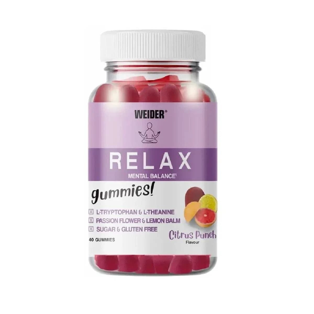 Weider - Gummies med kamille og passionsblomst - Citruspunch, 40 gummies – emballage