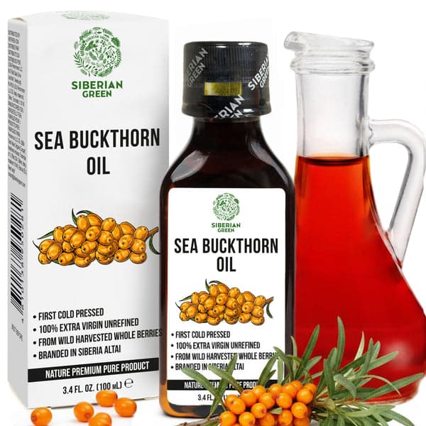 Havtornsolje Koldpresset 100ml – Siberian Green emballage