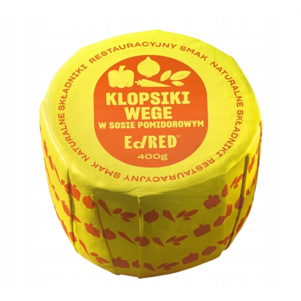 Ed/RED - EdRED Kasvissyyt lihapullat tomaattikastikkeessa 400 g – Ed/RED pakkaus