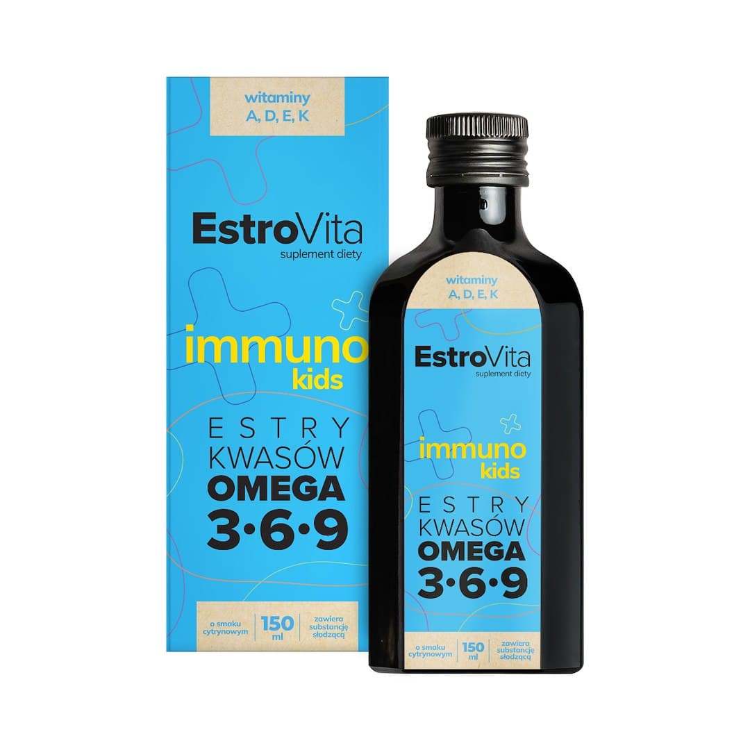 EstroVita - Immuno Kids Omega 3-6-9 - 150 ml – Estrovita förpackning