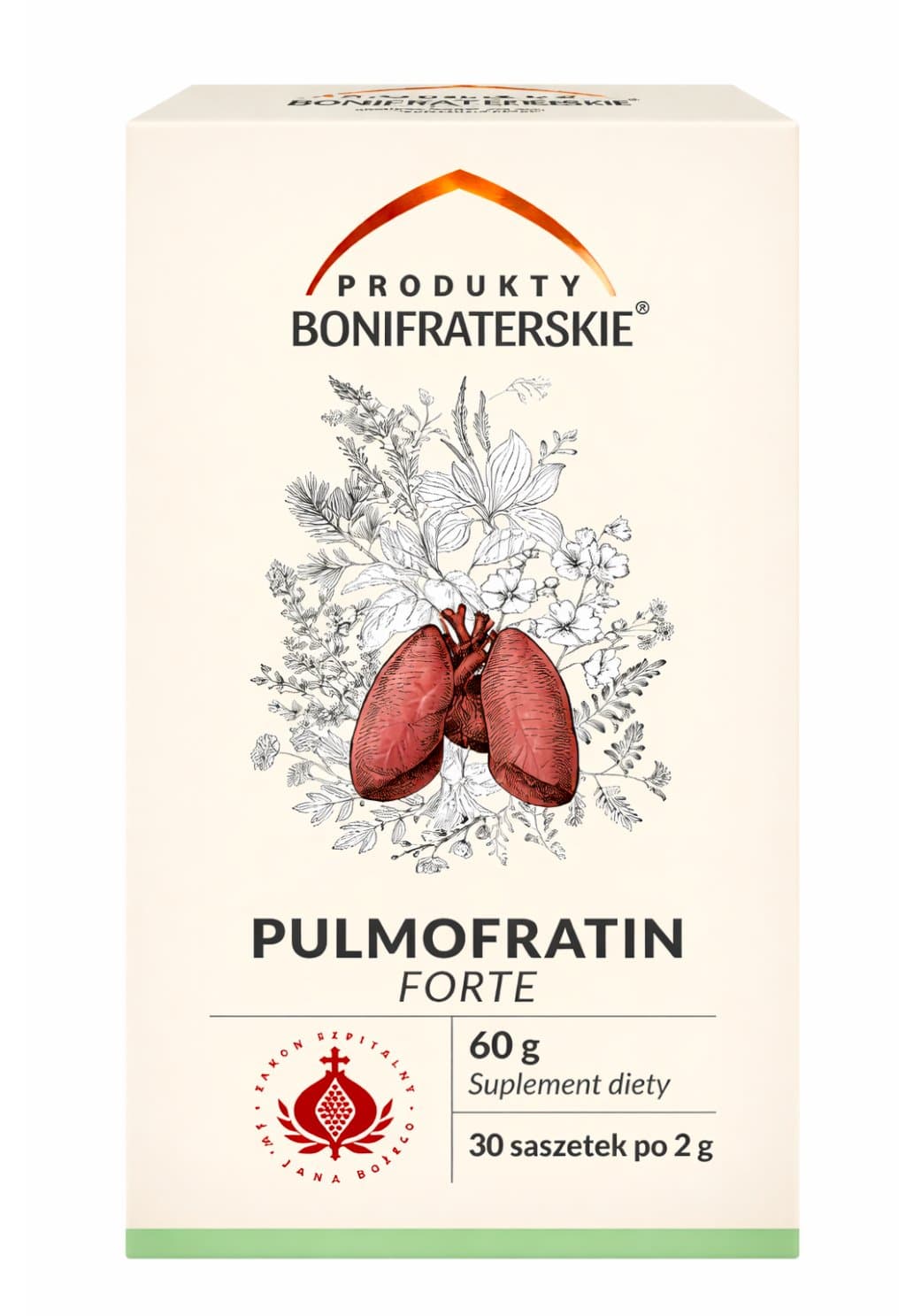 Produkty Bonifraterskie - Pulmofratin Forte - 60 g – Produkty Bonifraterskie förpackning