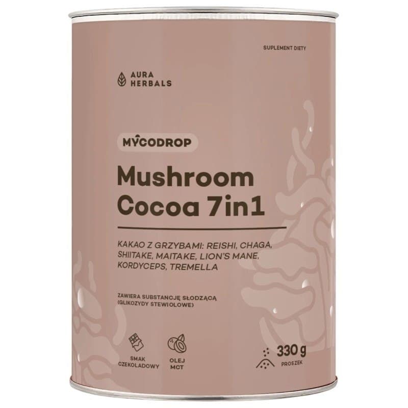 Aura Herbals - Mycodrop svampkakao 7in1 - 330 g – förpackning