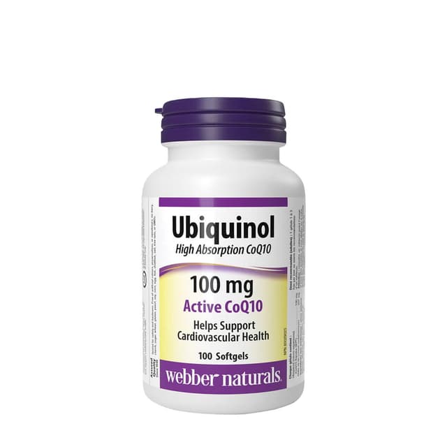 Webber Naturals - Ubiquinol Active CoQ10 - 100 mg, 100 bløde kapsler – Webber Naturals