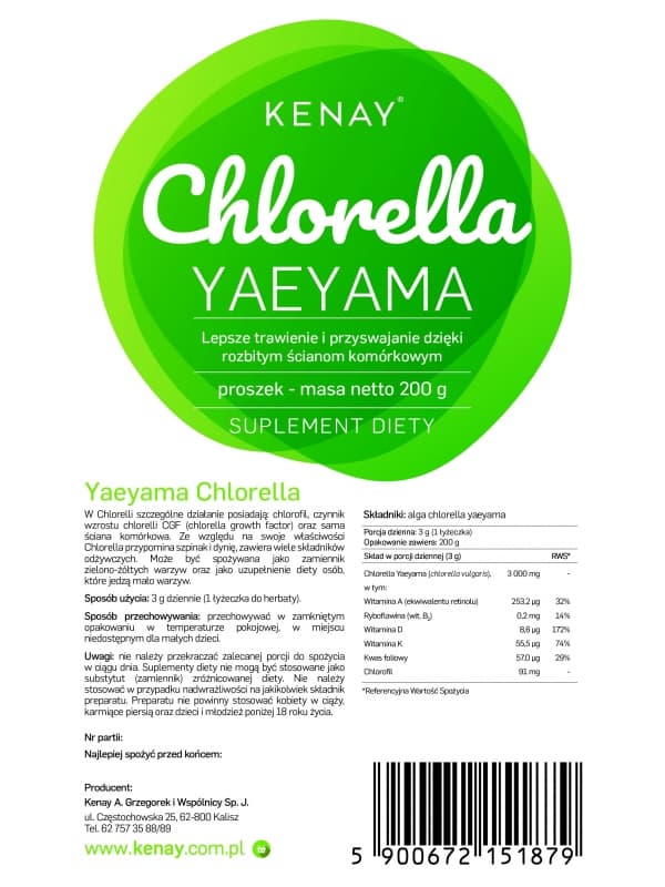 Kenay - Chlorella Powder - 200g