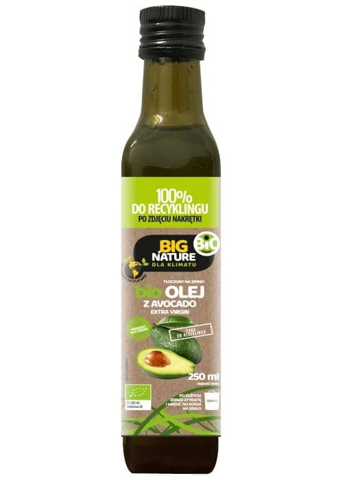 Big Nature - Cold-Pressed Avocado Oil Organic 250ml – Big Nature förpackning