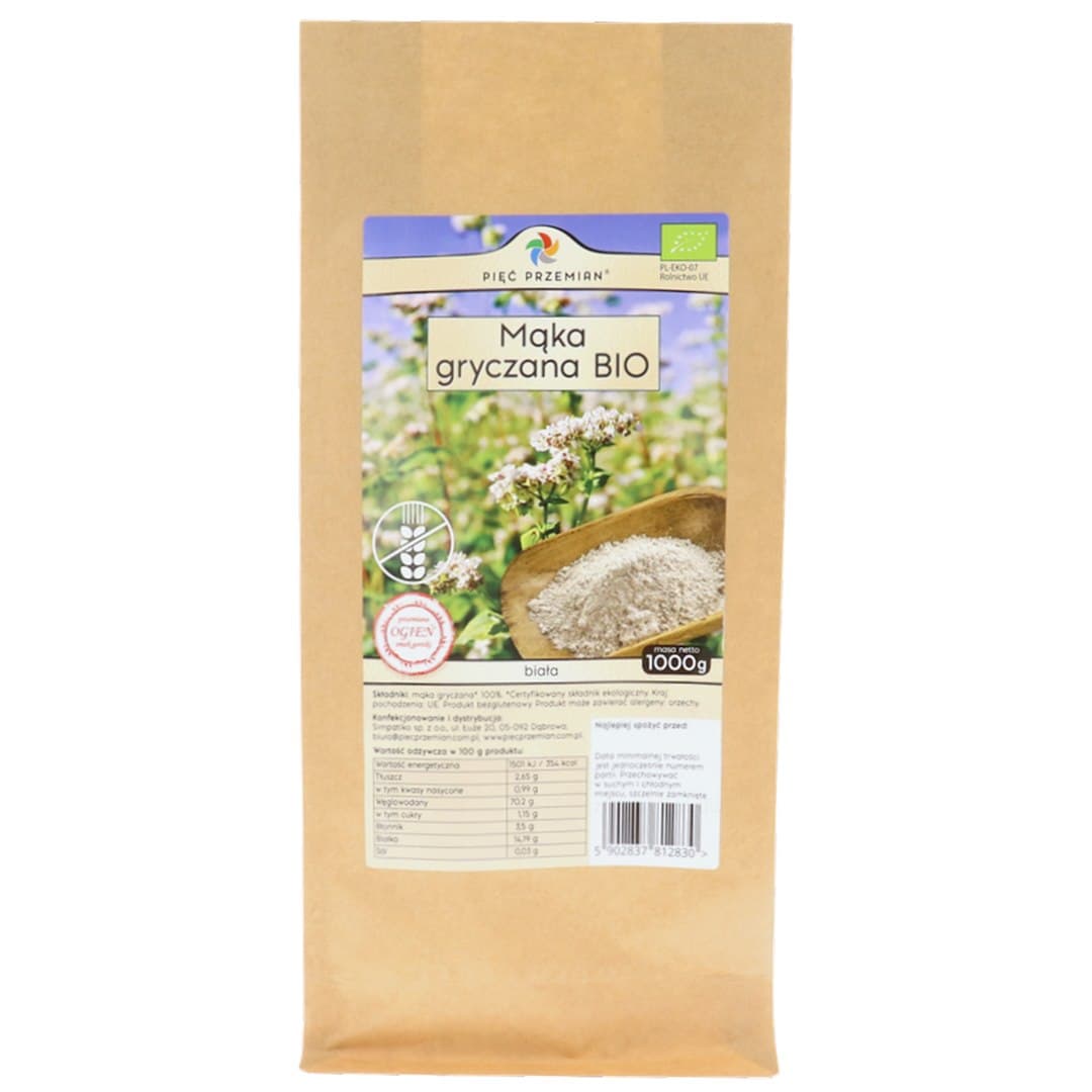 Pięć Przemian - Økologisk Hvid Boghvede Mel – Pięć Przemian packaging