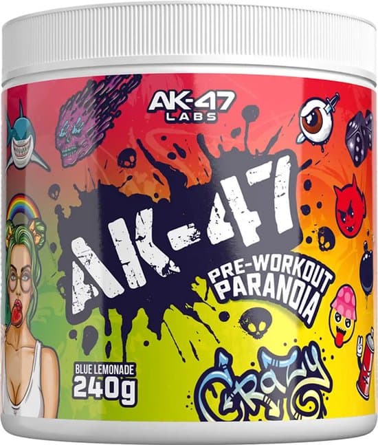AK47 Labs - Pre-workout Paranoia - Blå lemonad, 240 g – AK47 Labs förpackning
