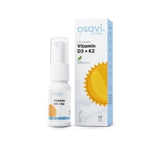 Osavi - Vital Vitamin D3 + K2 mundspray - Pebermynte, 25 ml – emballage