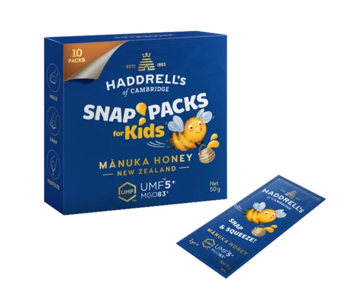 Haddrell's - Snap Packs for Kids Manuka Honey – Haddrell's förpackning