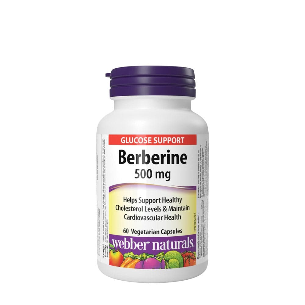 Webber Naturals Berberine 500 mg - 60 Veg Capsules – Webber Naturals förpackning