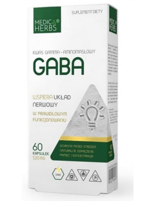Medica Herbs - GABA - 60 Caps – Medica Herbs förpackning