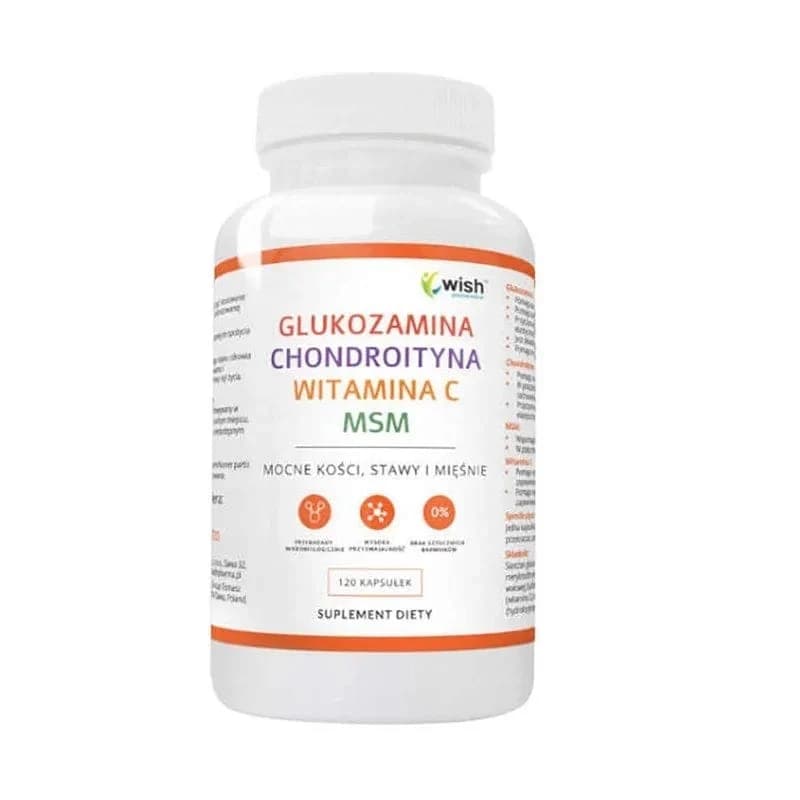 Wish - Glucosamine Chondroitin Vitamin C MSM - 120 Caps – Wish förpackning