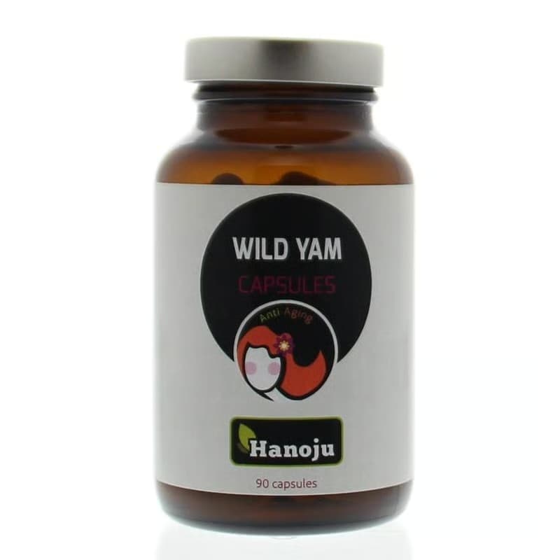 Hanoju - Vildjamsrotsextrakt - 500 mg, 90 kapslar – förpackning
