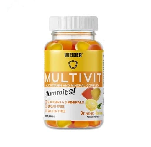 Weider - Multivitamingummies - Apelsin och citron, 60 gummies – förpackning