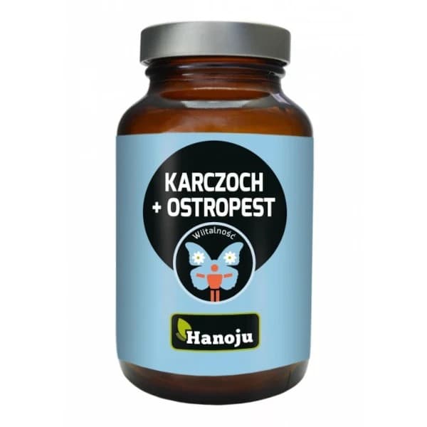 Hanoju - Kronärtskocks- och mariatistelextrakt - 90 kapslar – förpackning