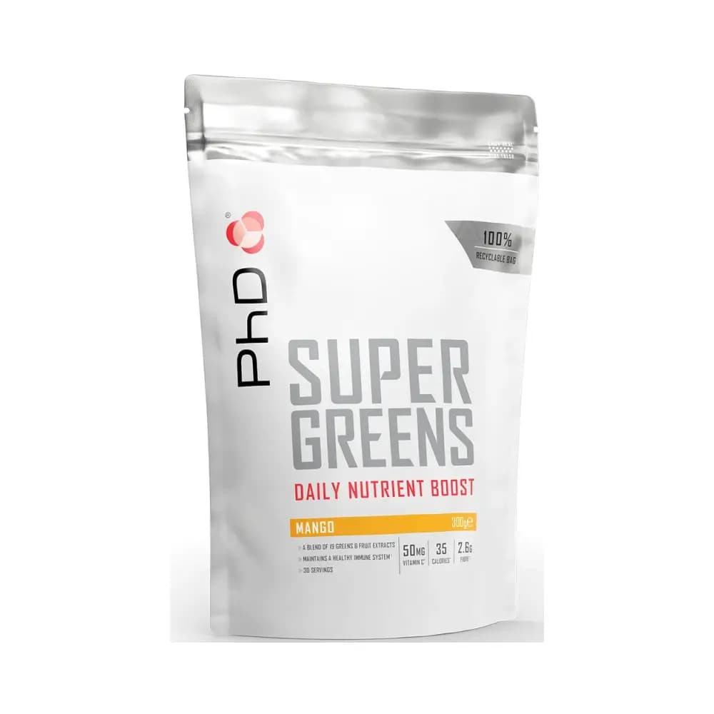PhD - Super Greens - Mango - 300g – Phd förpackning