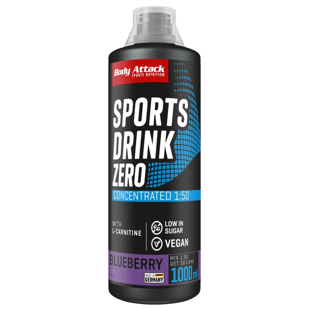Body Attack - Sports Drink Zero - Blåbär, 1000 ml – Body Attack förpackning